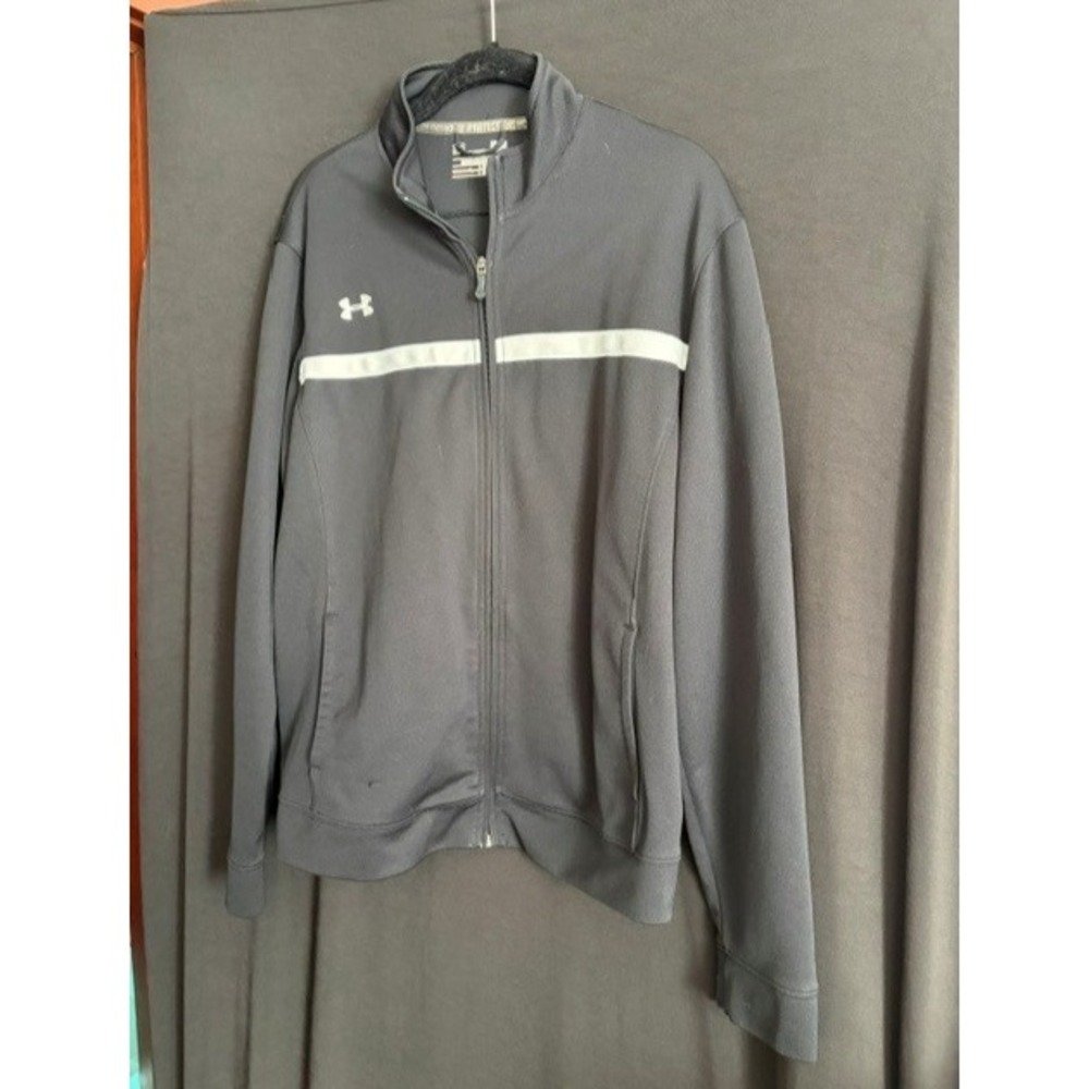 Women's Black Under Armour Knit Warm Up Full Zip Jacket Size L